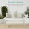 Best Choice Products Indoor Outdoor Steel Garden Bench w/ Geometric Backrest, Foot Levelers